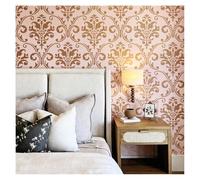 Large Damask Stencil for Wall Painting, 80cmX87cm Reusable Seamless Baroque Pattern Template for DIY Victorian Wallpaper Effect Home Decor Bedroom