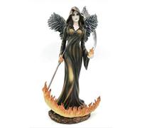 Large Dark Gothic Fallen Angel of Death Sculpture Mythical Occult Grim Reaper Statue
