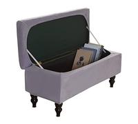 Large Dark Gray Velvet Ottoman Cover Rectangle Storage Bench Slipcover for Folding Footrest Stool Stylish & Easy to Clean