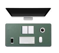 Large Dark Green PU Leather Desk Pad Waterproof Desk Blotter Protector with Felt Backing for Keyboard & Mouse 35.4" x 15.7" Stylish Office Mat