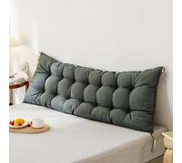 Large Dark Grey Reading Backrest Pillow with Strap Sofa Headboard Cushion Supportive Lumbar Pillow for Beds and Sofas 180x50cm Back Support Cushion