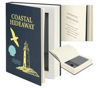 Large Decorative Book Safe with Combination Lock, 10.82" x 7.67" x 1.77" Hidden Storage Diversion Safe, Secret Lock Box for Cash, Passport, Phone, Jewellery & Valuables, Bookshelf Décor, Blue