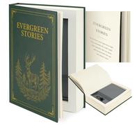 Large Decorative Book Safe with Combination Lock, 10.82" x 7.67" x 1.77" Hidden Storage Diversion Safe, Secret Lock Box for Cash, Passport, Phone, Jewellery & Valuables, Bookshelf Décor, Green