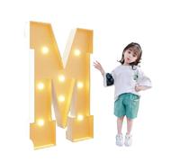 Large Decorative LED Light Up Letter,Glitter Letters Desktop Night Lamp, Battery Powered Marquee Alphabet Sign ，for Valentine's Day Birthday Christmas New Year(Letter M,2.3ft)