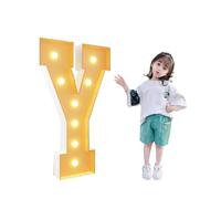 Large Decorative LED Light Up Letter,Glitter Letters Desktop Night Lamp, Battery Powered Marquee Alphabet Sign ，for Valentine's Day Birthday Christmas New Year(Letter Y,3.3ft)