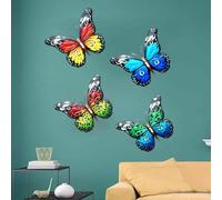 Large Decorative Metal Butterflies, Pack of 14 for Garden Art and Wall Decor in Any Space (blue)