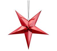 Large Decorative Star Paper Star Shiny Christmas Star Made of Cardboard Decoration Christmas Party Celebration New Year's Eve 3D Star Christmas Decoration Folding Star Red 45 cm
