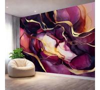 Large Decorative Wall Mural Modern Abstract Swirl Printed Non Self Adhesive Wallpaper, Paste Installation Claret Photo Wallpaper for Bedroom Living Room Wall Design 99" x 69"/250 x 175 cm(WxH)