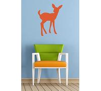 Large Deer, Fawn Decorative Vinyl Wall Art Sticker Decal Mural. Home, Wall Decor, Mirror, Window, Car (38.6cm Wide x 50cm high, Black)