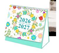 Large Desk Calendar 2026-2027, 18-Month Spiral Bound Office Supplies, Monthly Desk Calendar, for Work, Study, Daily School Supplies, Holiday, Travel, Christmas, Bedroom, Children's Room Living