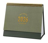 Large Desk Calendar 2026, Standing Flip Desktop Calendar from Now to Dec 2026 - Metal Ring Twin-Wire Binding Monthly Desktop Calendar for Home Office School (M-Green)