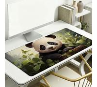 Large Desk Mat, 1200 x 400 x 3 mm Extended Mouse Pad, Cartoon Decorative Desk Pad with Non-Slip Rubber Base & Stitched Edges & Soft Smooth Surface, Waterproof Table Protector (Giant Panda) L-x4111