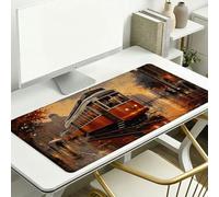 Large Desk Mat, 1200 x 400 x 3 mm Extended Mouse Pad, Nordic Decorative Desk Pad with Non-Slip Rubber Base & Stitched Edges & Soft Smooth Surface, Waterproof Table Protector for Home(Town) L-x218