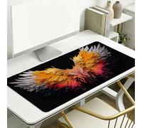 Large Desk Mat, 1200 x 400 x 3 mm Extended Mouse Pad, Wing Decorative Desk Pad with Non-Slip Rubber Base & Stitched Edges & Soft Smooth Surface, Waterproof Table Protector for Home(Angel) L-x1188