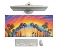 Large Desk Mat, 1200 x 600 x 3 mm Extended Mouse Pad, Color Decorative Desk Pad with Non-Slip Rubber Base & Stitched Edges & Soft Smooth Surface, Waterproof Table Protector for Home(Forest) L-x883