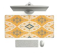 Large Desk Mat, 1200 x 600 x 3 mm Extended Mouse Pad, Nordic Decorative Desk Pad with Non-Slip Rubber Base & Stitched Edges & Soft Smooth Surface, Waterproof Table Protector for Home(Mandala) L-x404