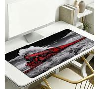 Large Desk Mat, 1200 x 600 x 3 mm Extended Mouse Pad, Winter Decorative Desk Pad with Non-Slip Rubber Base & Stitched Edges & Soft Smooth Surface, Waterproof Table Protector for Home(Train) L-x1693