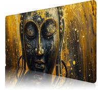 Large Desk Mat, 1200 x 600 x 3 mm Extended Mouse Pad, Zen Decorative Desk Pad with Non-Slip Rubber Base & Stitched Edges & Soft Smooth Surface, Waterproof Table Protector Gifts(Stone Statue) L-x1051