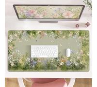 Large Desk Mat 31.5x15.7 Inch Floral Mouse Pad, Butterfly Garden Gaming Mat