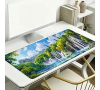 Large Desk Mat, 700 x 300 x 3 mm Extended Mouse Pad, Fall Decorative Desk Pad with Non-Slip Rubber Base & Stitched Edges & Soft Smooth Surface, Waterproof Table Protector for Home(Landscape) L-x6002