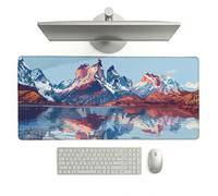 Large Desk Mat, 900 x 400 x 3 mm Extended Mouse Pad, Landscape Decorative Desk Pad with Non-Slip Rubber Base & Stitched Edges & Soft Smooth Surface, Waterproof Table Protector for Home(River) L-x2315