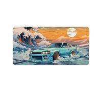 Large Desk Mats on Top of Desks Pad Big Mousepads Gaming Cool Mouse Pads for Desktop Office Supplies Accessories R33 Great Wave Japanese JDM Car 30x60cm