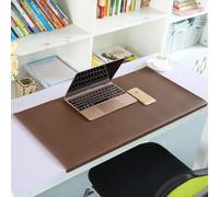 Large Desk Pad Mouse Laptop Mat with Edge Protector,PU Leather Office Heat Resistant Table Mat,Multifunctional Home Desk Mat Non-Slip Desk Pad (Brown,100x50cm)