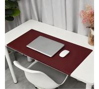 Large Desk Pad with Edge Protection, Non-Slip Edge-Locked PU Leather Mouse Mat Table Blotter for Home Office Writing Work Game Typing (Red,100x50cm)