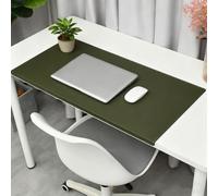 Large Desk Pad with Edge Protection, Non-Slip Edge-Locked PU Leather Mouse Mat Table Blotter for Home Office Writing Work Game Typing (Green,70x35cm)