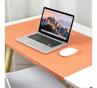 Large Desk Pad with Edge Protection, Non-Slip Waterproof Office Extended Mouse Mat for Laptop Keyboard, Smooth Desk Blotter for Write Work Game Typing (Orange,80x45cm)