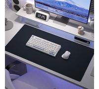Large Desk Pad with Suede, Waterproof Leather Office Home Table Protector, Wear-Resisting Computer Laptop Mat Extended Mouse Pads for Work Gaming (Black,100x40cm)