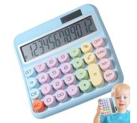 Large Desktop Calculator, 12 Digits Calculator Machine with Big Buttons, 13cm LCD Screen Colorful 15 Degree Tilt for Home School Work Business Students B
