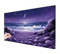 Large Diamond Art Beach 180x90cm, 5D Diamond Painting Kits for Adults, DIY Moon Gem Art for Adults, Full Round Drill Crystal Painting Crafts, Dimond Cross Stitch Gifts for Women Home Decoration -3438