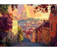 Large Diamond Art City Diamond Painting, Dimond Painting Landscape Mosaic Kits for Adults 5D DIY Full Drill Gem Art Cross Stitch Crafts Embroidery Kit for Room Wall Decor, Gifts 12x8 Inch -lsy25010W7