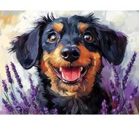 Large Diamond Art Dog Diamond Painting, Dimond Painting Flower Mosaic Kits for Adults 5D DIY Full Drill Gem Art Cross Stitch Crafts Embroidery Kit for Room Wall Decor, Gifts 28x20inch -lsy250105A