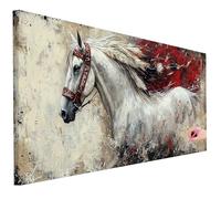 Large Diamond Art for Adults 130x50cm Diamond Painting Horse Kits, 5D Retro Dimond Art Hobbies for Adults Women Beginners, DIY Full Drill Crystal Gem Paintings Kits for Christmas Decorations A-88