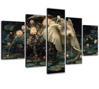 Large Diamond Art for Adults 5 Pack 88x175cm/34x69in 5D Diamond Painting Elephant DIY Full Drill Sequins Rhinestone Gem Crystal Arts Kits,Paint by Numbers for Adults for Home Wall Decor Flower 0b-1416