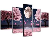 Large Diamond Art for Adults 5 Pack 88x175cm/34x69in 5D Diamond Painting Moon DIY Full Round Drill Sequins Rhinestone Gem Crystal Arts Kits, Paint by Numbers for Adults for Home Decor Tree 2 0b-1332