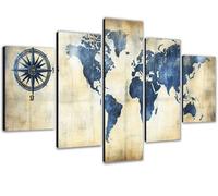 Large Diamond Art for Adults 5 Pack 88x175cm/34x69in 5D Diamond Painting Retro DIY Full Round Drill Sequins Rhinestone Gem Crystal Arts Kits,Paint by Numbers for Adults for Home Wall Decor Map 0b-1280