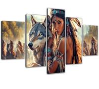 Large Diamond Art for Adults 5 Pack 88x175cm/34x69in 5D Diamond Painting Wolf DIY Full Round Drill Sequins Rhinestone Gem Crystal Arts Kits, Paint by Numbers for Adults for Home Decor Women 3 0b-1242