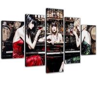 Large Diamond Art for Adults 5 Pack 88x175cm/34x69in 5D Diamond Painting Woman Full Round Drill Sequins Rhinestone Gem Crystal Arts Kits,Paint by Numbers for Adults for Home Wall Decor Wine 0b-1264