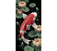 Large Diamond Art for Adults, 5D Diamond Painting Kit Koi And Lotus Flowers , DIY Full Drill Round Craft for Relaxation & Unique Home Decor, Perfect Sparkling Rhinestone Embroidery 60x80cm B366