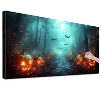 Large Diamond Art for Adults, 5D DIY Halloween Diamond Art Painting 24x56 inch, Full Drill Pumpkin Crystal Art Rhinestone Gem Arts and Crafts for Adults, Paint with Diamonds for Home Decor, Z-97