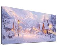 Large Diamond Art for Adults, 5D DIY Winter Diamond Art Painting 32x72 inch, Full Drill City Crystal Art Rhinestone Gem Arts and Crafts for Adults, Paint with Diamonds for Home Decor and Gifts, K-21
