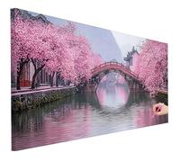 Large Diamond Art for Adults 80x30cm Diamond Painting Landscape Kits, 5D Bridge Dimond Art Hobbies for Adults Women Beginners, DIY Full Drill Crystal Gem Paintings Kits for Christmas Decorations A-56