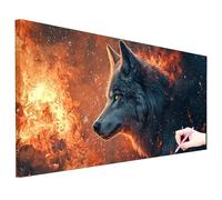 Large Diamond Art Kits 100x40cm Diamond Painting Wolf DIY Gem Arts and Crafts for Adults 5D Full Drill Crystal Dimond Painting Animals Kits Hobbies for Adults Women for Autumn Decorations Gifts S-15