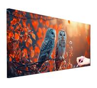 Large Diamond Art Kits 150x60cm Diamond Painting Owl DIY Gem Arts and Crafts for Adults 5D Full Drill Crystal Dimond Painting Animals Kits Hobbies for Adults Women for Autumn Decorations Gifts S-96
