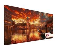 Large Diamond Art Kits 250x100cm Diamond Painting Landscape DIY Gem Arts and Crafts for Adults 5D Full Drill Crystal Dimond Painting Venice Kits Hobbies for Adults Women Autumn Decorations Gifts X-96
