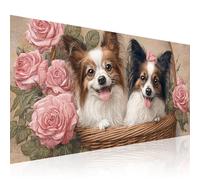 Large Diamond Art Kits Adults 40x90cm Dog Diamond Painting with Complete Tool Set, DIY 5D Crystal Gem Art Cross Stitch Paint by Numbers Flower Full Drill Pictures for Home Decor & Relax Gifts 2Z-565