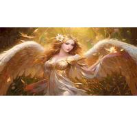 Large Diamond Art Kits Adults, Angel Woman 5D Diamond Painting for Kids Crystal Gem Art Round Full Drill Canvas Painting DIY Cross Stitch Crafts Home Wall Room Decor, Gifts for Women 24x48 inch a-938